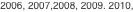 2006, 2007,2008, 2009. 2010, 